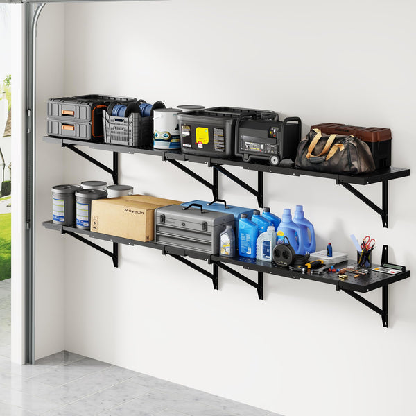 Heavy Duty Perforated Wall Shelf 4-Tier 1400 lbs Garage Storage Rack