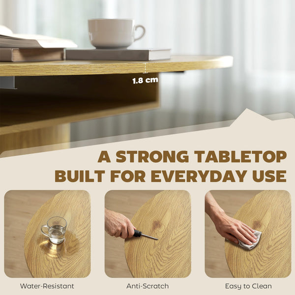 Extendable Round to Oval Dining Table with Storage Pedestal
