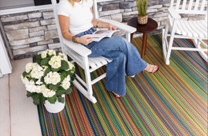 Outdoor Recycled Plastic Area Rug - Mix Rainbow 6 ft x 9 ft