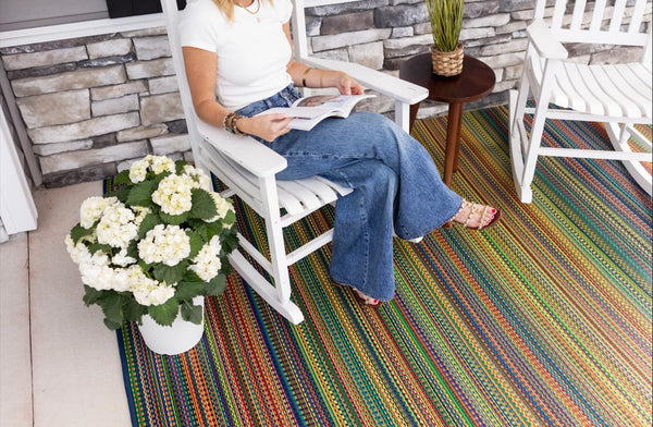 Outdoor Recycled Plastic Area Rug - Mix Rainbow 6 ft x 9 ft