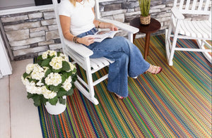 Outdoor Recycled Plastic Area Rug - Mix Rainbow 6 ft x 9 ft