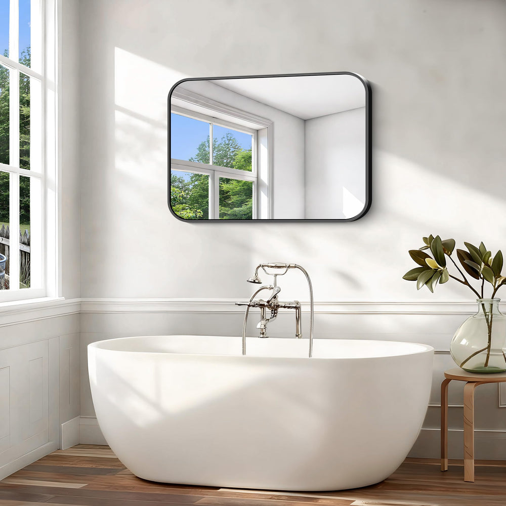 Rectangular Aluminum Frame Bathroom Mirror 28x42 Inch