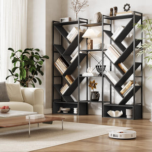5-Tier Tree Bookshelf with 24 Open Shelves