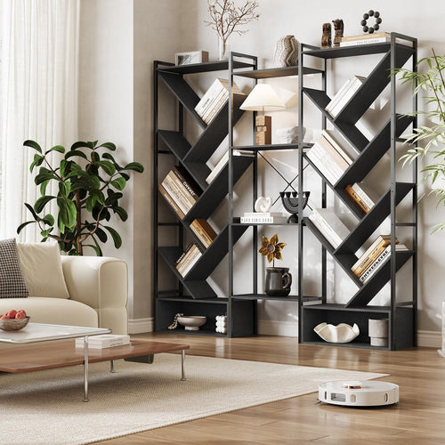5-Tier Tree Bookshelf with 24 Open Shelves