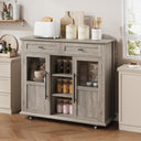 Rolling Kitchen Island with Storage, Drop Leaf & Towel Rack