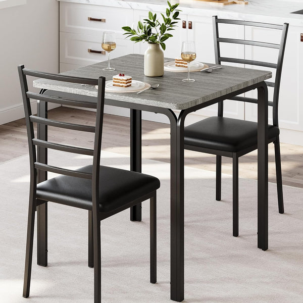 5-Piece Dining Table and Chair Set with Cushioned Chairs