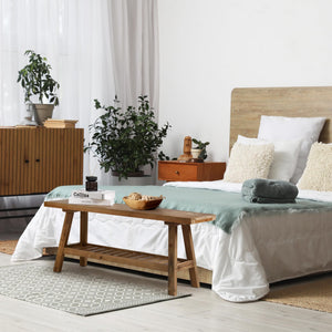 Reclaimed Wood Farmhouse Entryway Bench with Storage Shelf