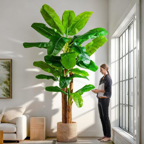Large Artificial Banana Tree — Tall Faux Tropical Plant for Indoor & Outdoor Decor