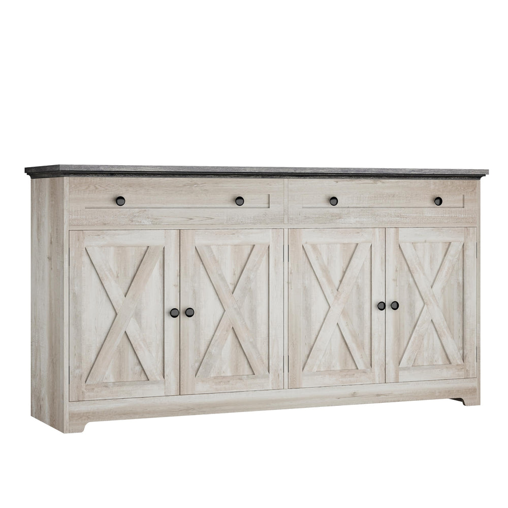 Farmhouse Buffet Cabinet Sideboard with Drawers and Coffee Bar Storage