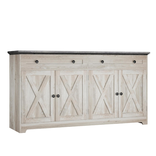 Farmhouse Buffet Cabinet Sideboard with Drawers and Coffee Bar Storage