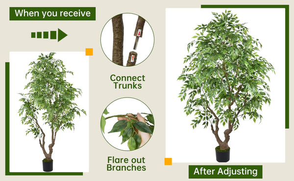 Large Artificial Ficus Tree with Realistic Leaves