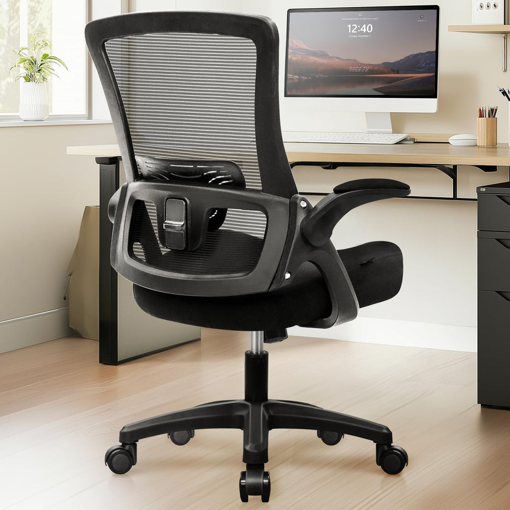 Ergonomic High Back Mesh Office Chair with Lumbar Support & Flip-Up Armrests