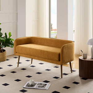 Upholstered Bedroom Bench with Metal Frame