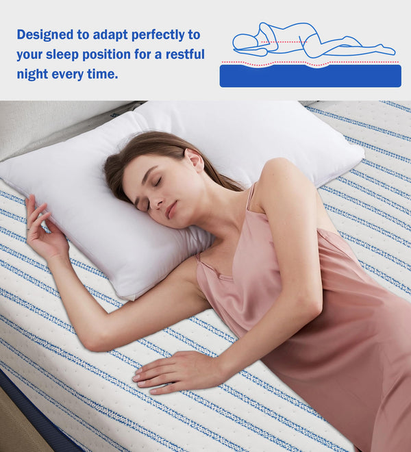 Queen Gel Memory Foam Mattress 12 Inch – Medium Firm, Cooling, Fiberglass Free