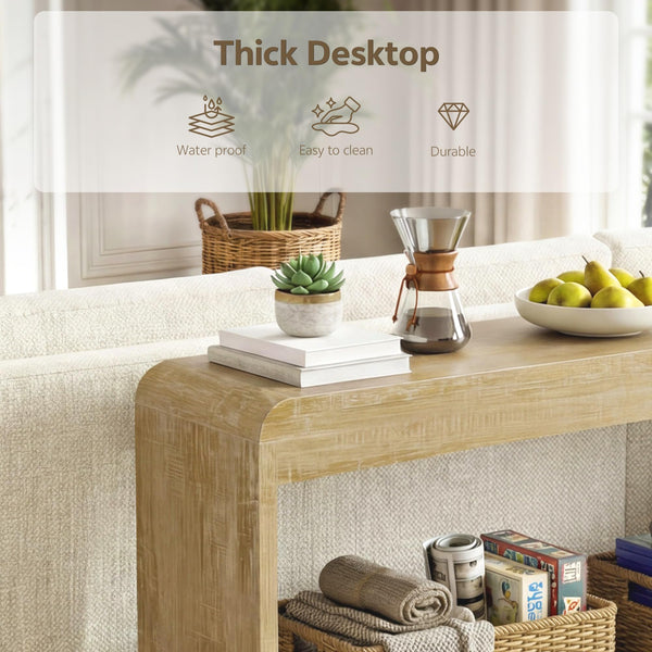 Farmhouse Console Table with Open Shelf