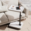 C-Shaped Adjustable Height Side Table with Wheels