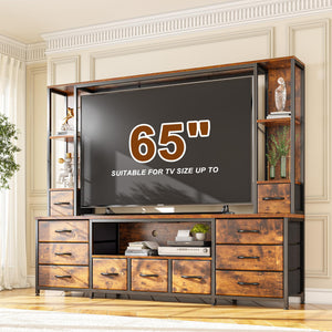 78.6" TV Stand with LED Lights, Drawers & Power Outlets
