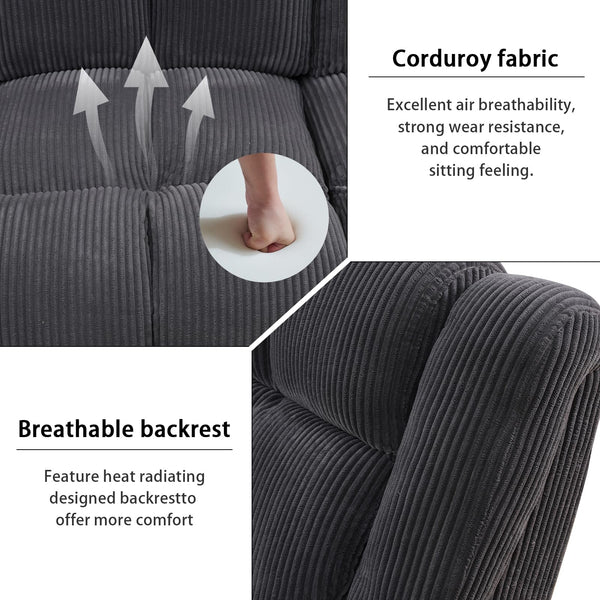 3-Piece Recliner Sofa Set with Storage & Cup Holders
