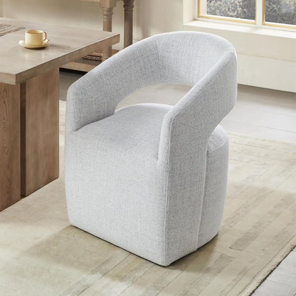 Upholstered Rolling Dining Chairs with Casters
