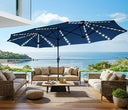 13ft Double-Sided Patio Umbrella with 120 LED Solar Lights & 12 Ribs