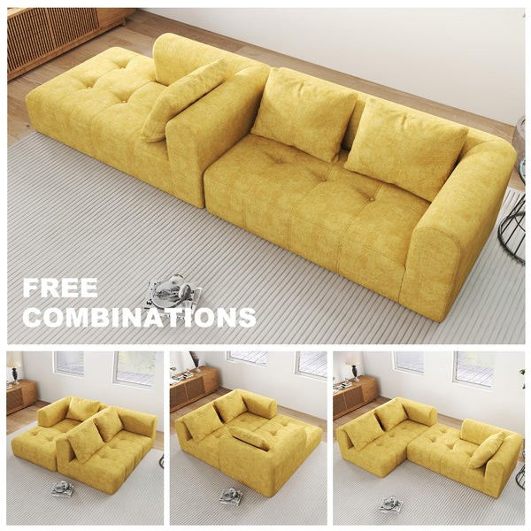 L-Shaped Modular Sectional Sofa with Deep Seat
