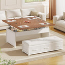 Lift Top Coffee Table Set with Storage & Ottoman Bench, 43"