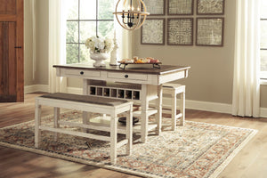 Rectangular Counter Dining Table with Storage