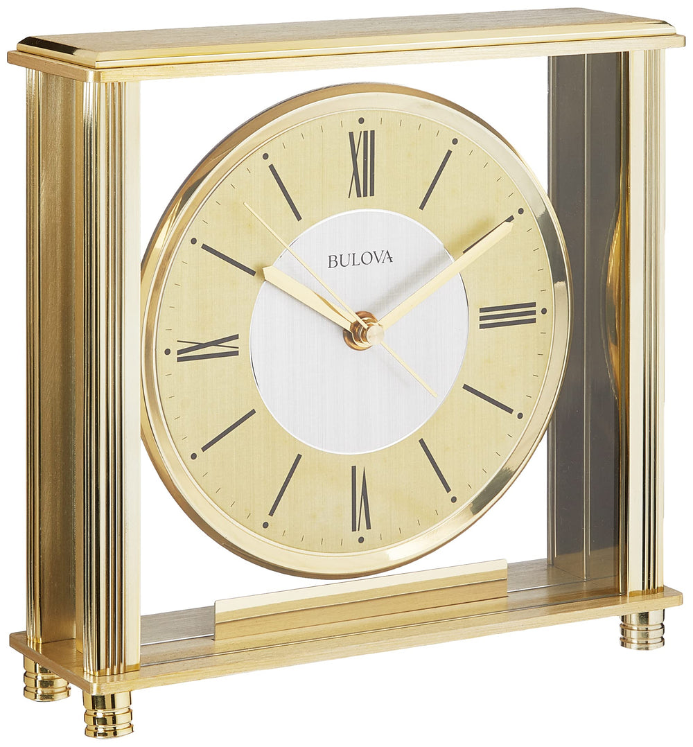 Antique Brass Analog Desk Clock