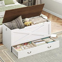 Storage Bench with Drawer, Lift Top & Pull Handles