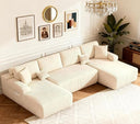 U-Shaped Modular Sectional Sofa Sleeper – Corduroy Deep Seat, 4-Seater