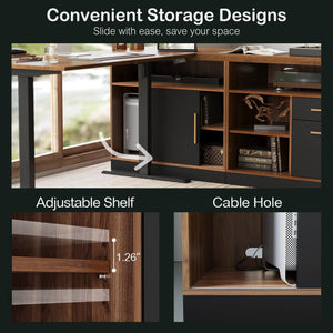 Sliding Door Storage Cabinet with Adjustable Shelves