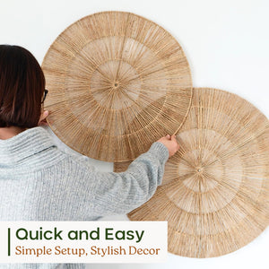 Jute Wall Hanging Basket Plates Set – Boho Woven Wall Decor