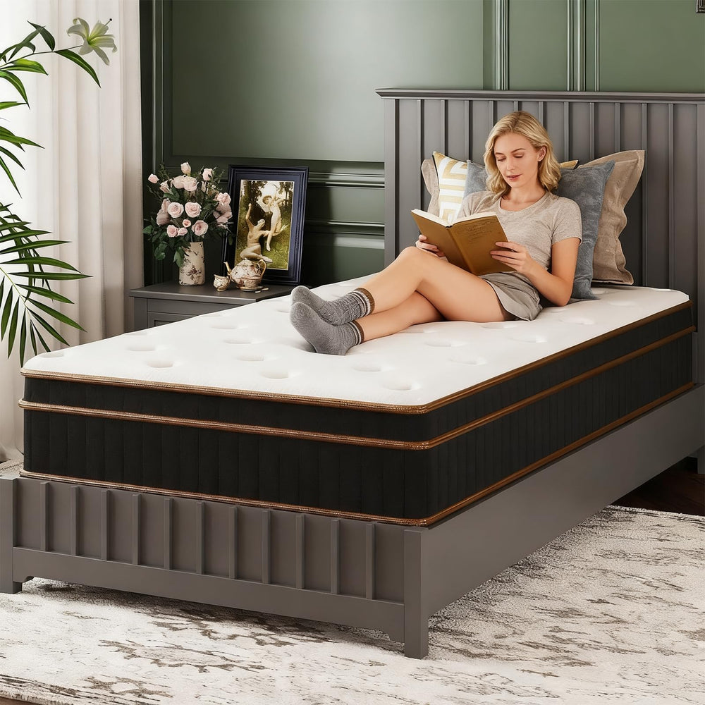 Hybrid Memory Foam Mattress with Pocket Coils – Medium Firm, Fiberglass-Free