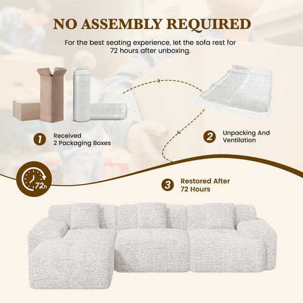 Modular Sectional Sofa L-Shaped Convertible Couch with Ottoman