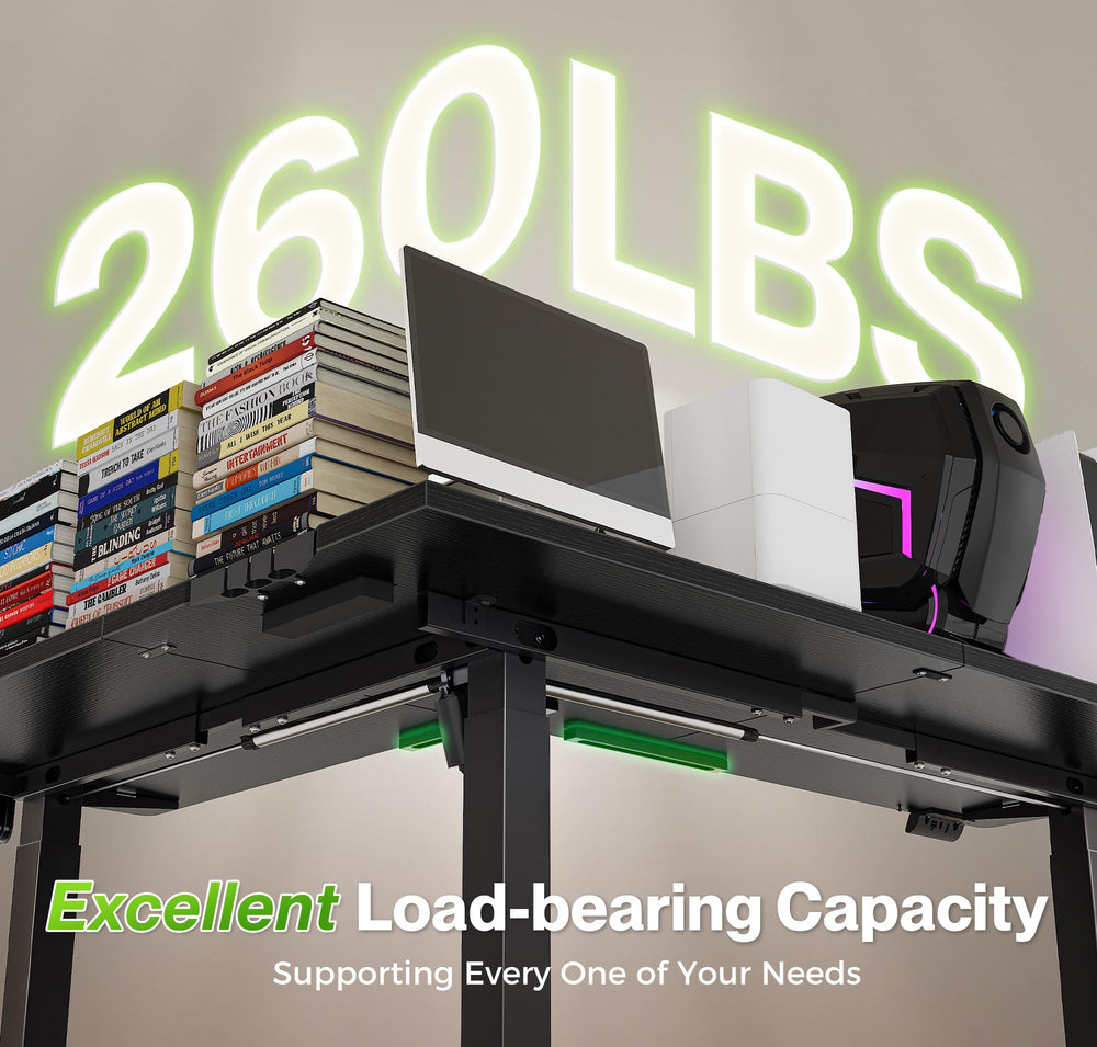 L-Shaped Electric Standing Desk with Power Outlets – 63 x 55 Inch Height Adjustable Corner Desk