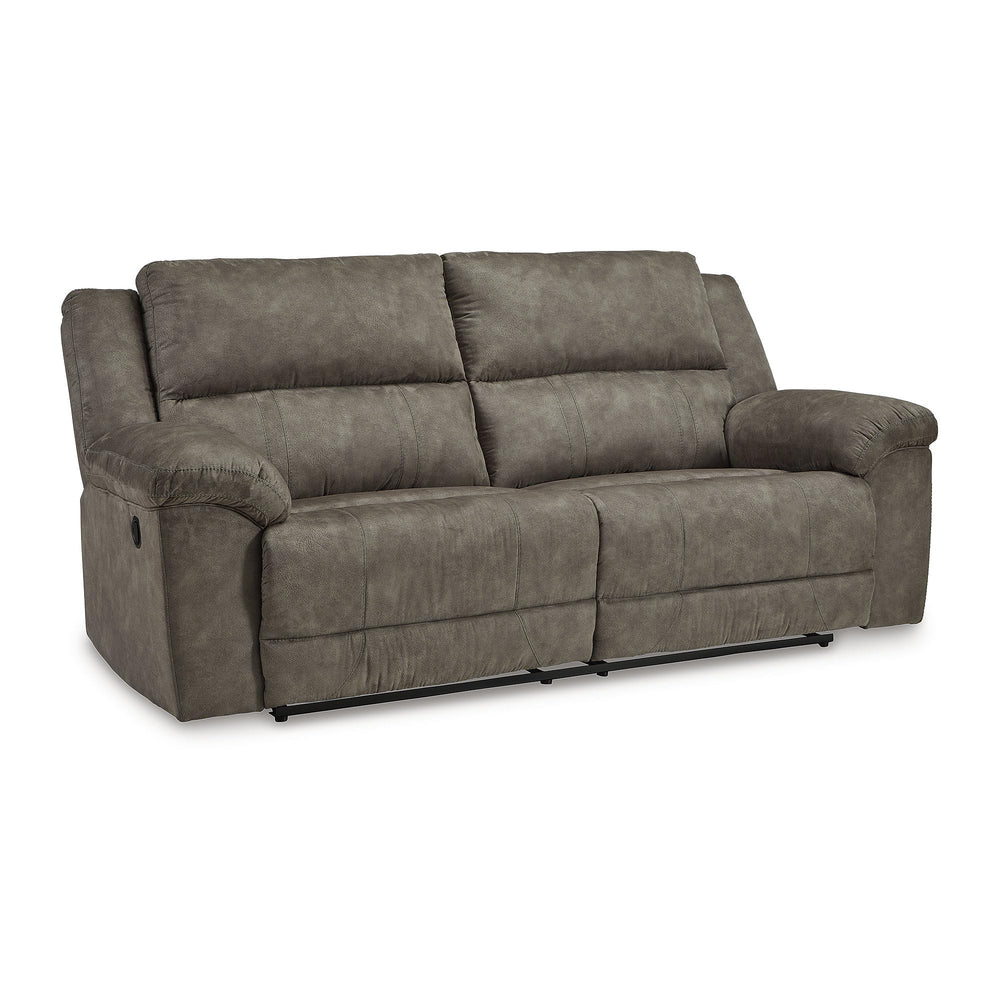 Grey Faux Leather Reclining Sofa
