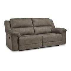 Grey Faux Leather Reclining Sofa