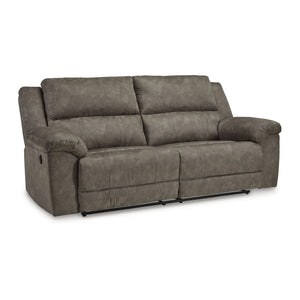 Grey Faux Leather Reclining Sofa