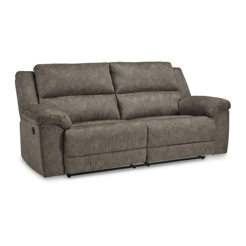 Grey Faux Leather Reclining Sofa