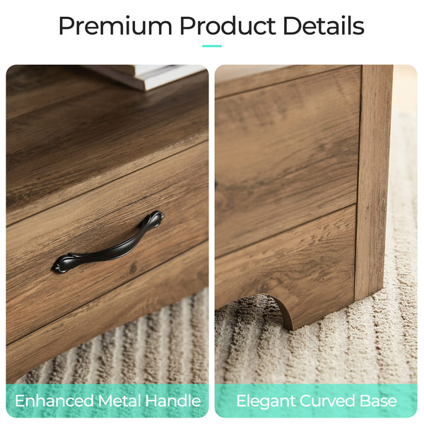Farmhouse Coffee Table with Drawers & Storage