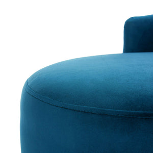 Velvet Glam Settee – 2-Seat Upholstered Sofa with Metal Legs