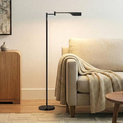 Dimmable LED Pharmacy Floor Lamp with Adjustable Swing Arm