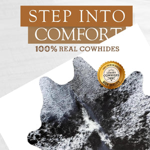 Genuine Cowhide Rug 6x6-7 Ft – Natural Animal Skin Area Rug
