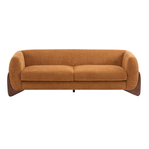 82" Boucle 3-Seater Sofa with Wood Legs