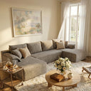 U-Shaped Sectional Sofa with 2 Chaise Lounges, Chenille Cloud Couch, No Assembly