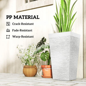 Tall Outdoor Planters Set of 3 with Wheels & Drainage