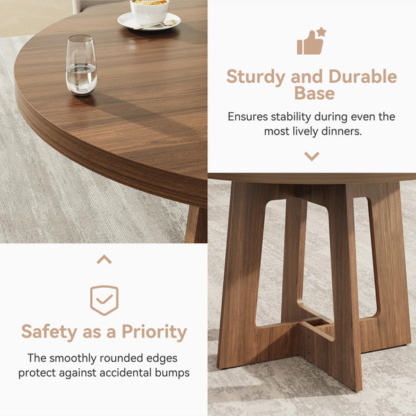 Round Dining Table – MDF Top, 43-Inch, 300 lb Capacity