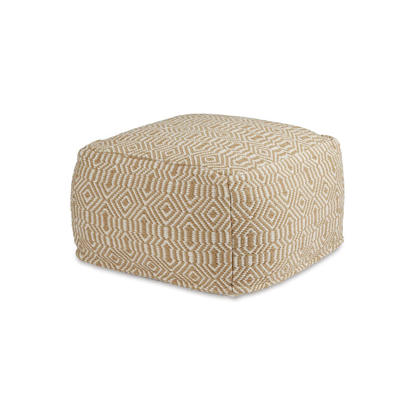 Rectangular Handwoven Geometric Cotton Pouf Ottoman