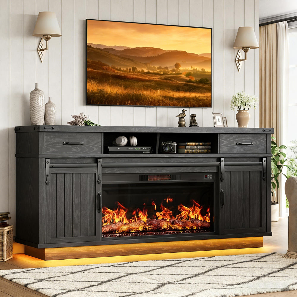 70-Inch Fireplace TV Stand with 36-Inch Electric Fireplace