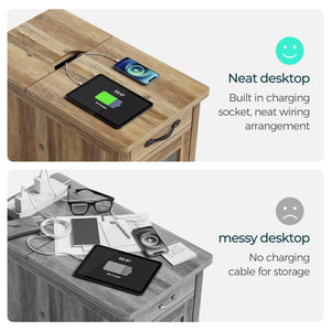 3-Piece Farmhouse Coffee Table & End Table Set with Charging Station